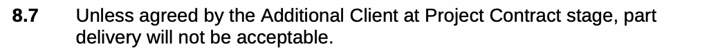 RM6157 service clause 8.7